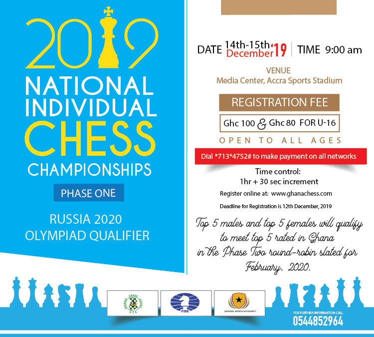 PHASE ONE QUALIFIERS FOR 2019 NATIONAL CHESS CHAMPIONSHIPS HELD